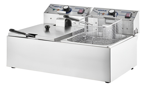 Freidora Electrica Doble Industrial Ventus Vfs-061 Acero Inoxidable 50 Hz