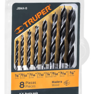 Juego 8 Brocas Madera Punta Centradora Truper // Ferrenet