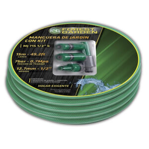 Manguera Jardin Reforzada 1/2 X 30mts C/accesorios Verde