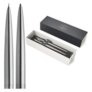 Parker Set Jotter Portamina + Boligrafo Acero Inox T. Azul Plateado