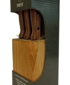 Juego Taco Madera 6 Cuchillos Mesa Asado Wayu // Ferrenet