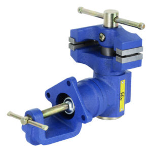 Tornillo Banco Mecanico 2.5 Doble Cabezal Doble Giro En 360° Azul