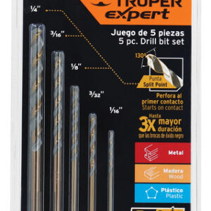 Juego 5 Brocas Metal Alta Velocidad Truper // Ferrenet