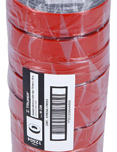 Pack 8un Cinta Aislante Rojo 18mts Truper // Ferrenet Rojo Lisa