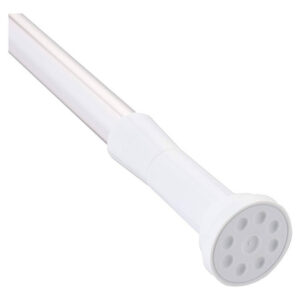 Barra Ducha Tina Ajustable Aluminio 75 A 130cm Aquakit Blanco Mate