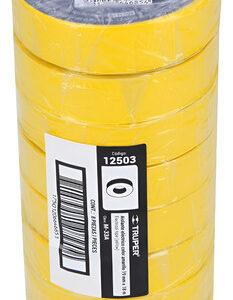 Pack 8un Cinta Aislante Amarillo 18mts Truper // Ferrenet Lisa