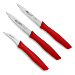 Set 3 Cuchillos Mondadores Arcos Premiun Rojo Isel