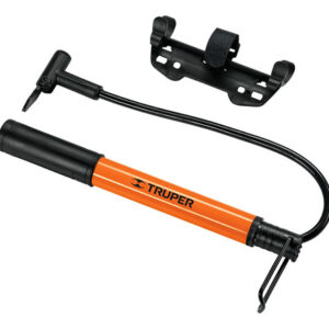 Inflador Manual Portátil Truper Bom-mi Para Pelotas, Bicicletas Color Naranja/negro 60psi